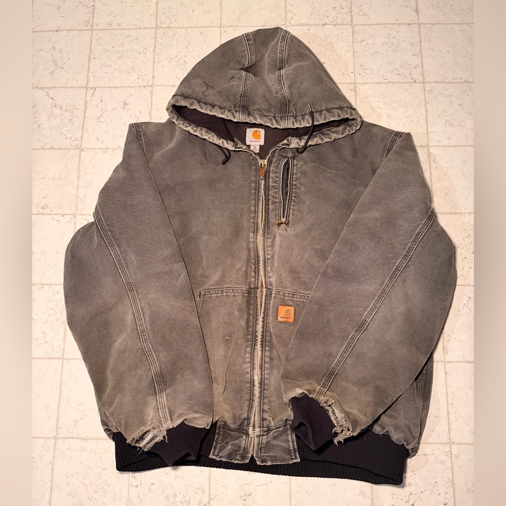 Carhartt Gray‎ Hooded Jacket with Zipper